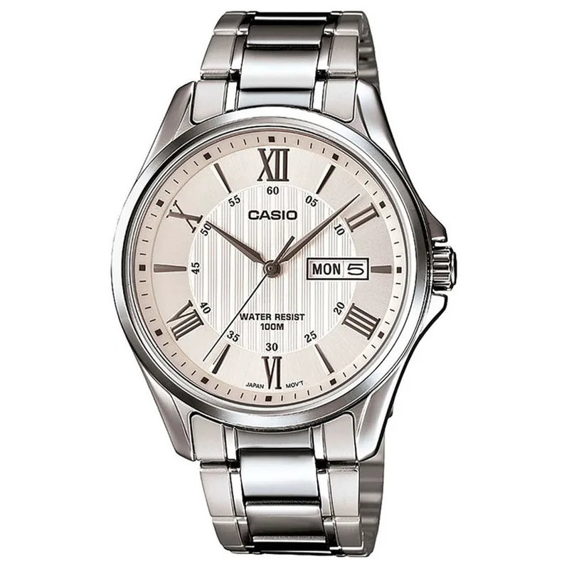 CASIO Collection Silver Stainless Steel Bracelet MTP-1384D-7AVEF
