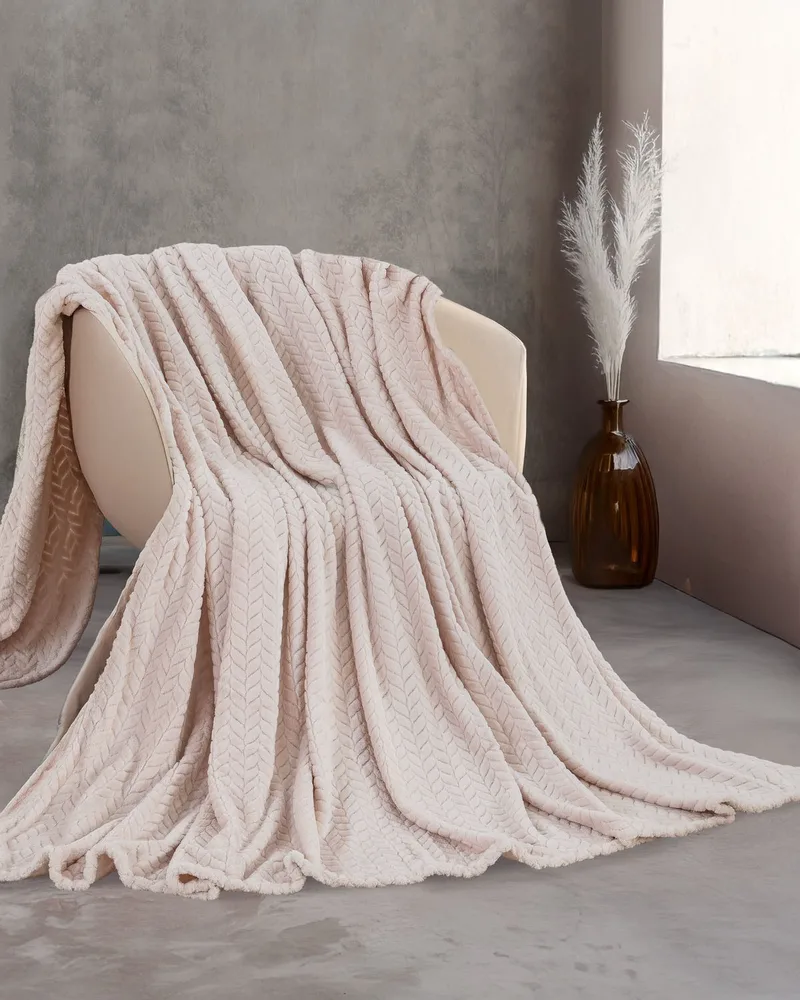 Κουβέρτα Fleece Υπέρδιπλη Rythmos Harmonie Μπεζ 220x240
