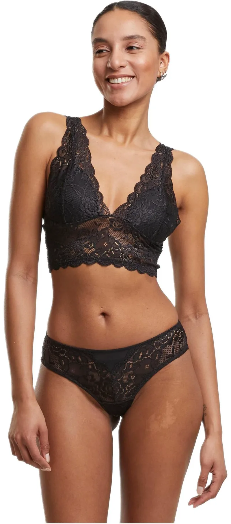 Ladies Allover Lace Bra Padded Urban Classics TB7656-00007 black
