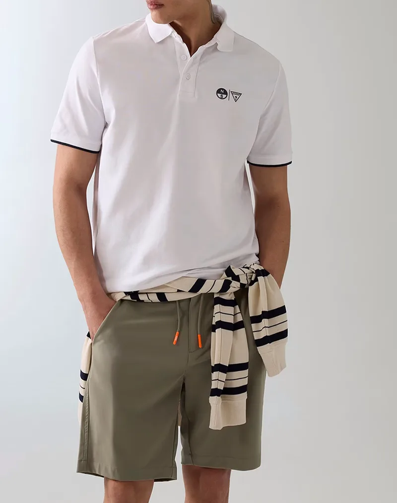 GUESS GUESSXNS - SS MINI LOGO POLO ΜΠΛΟΥΖΑ ΑΝΔΡΙΚΟ M6GP47K3323-G011 White