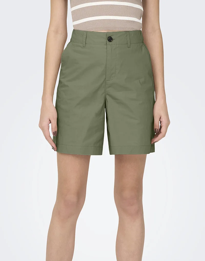 ONLY ONLZORA MW BERMUDA SHORTS PNT NOOS 15344538-Oil Green Green