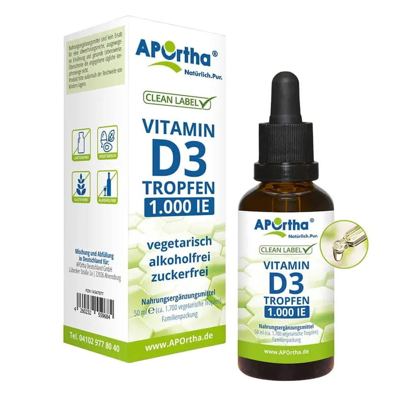 Aportha Vitamin D3 1000 (50 ml) - Βιταμίνη D3 σε σταγόνες