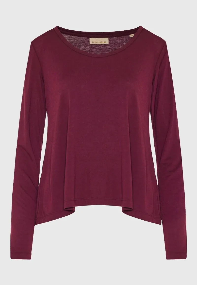 Funky Buddha Γυναικεία μακρυμάνικη μπλούζα FBL012-100-07 Κόκκινο