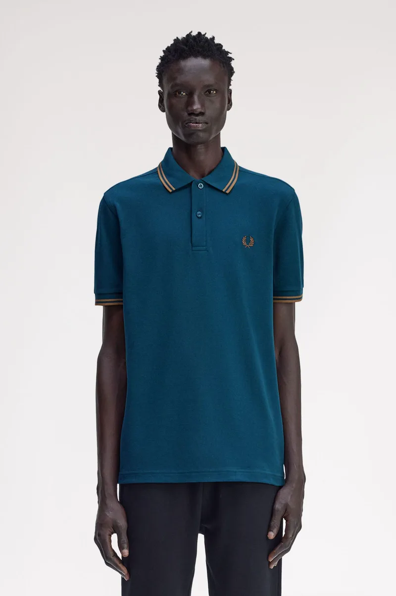 Fred Perry Ανδρική Μπλούζα Twin Tipped Polo M3600-Z48 Πετρόλ