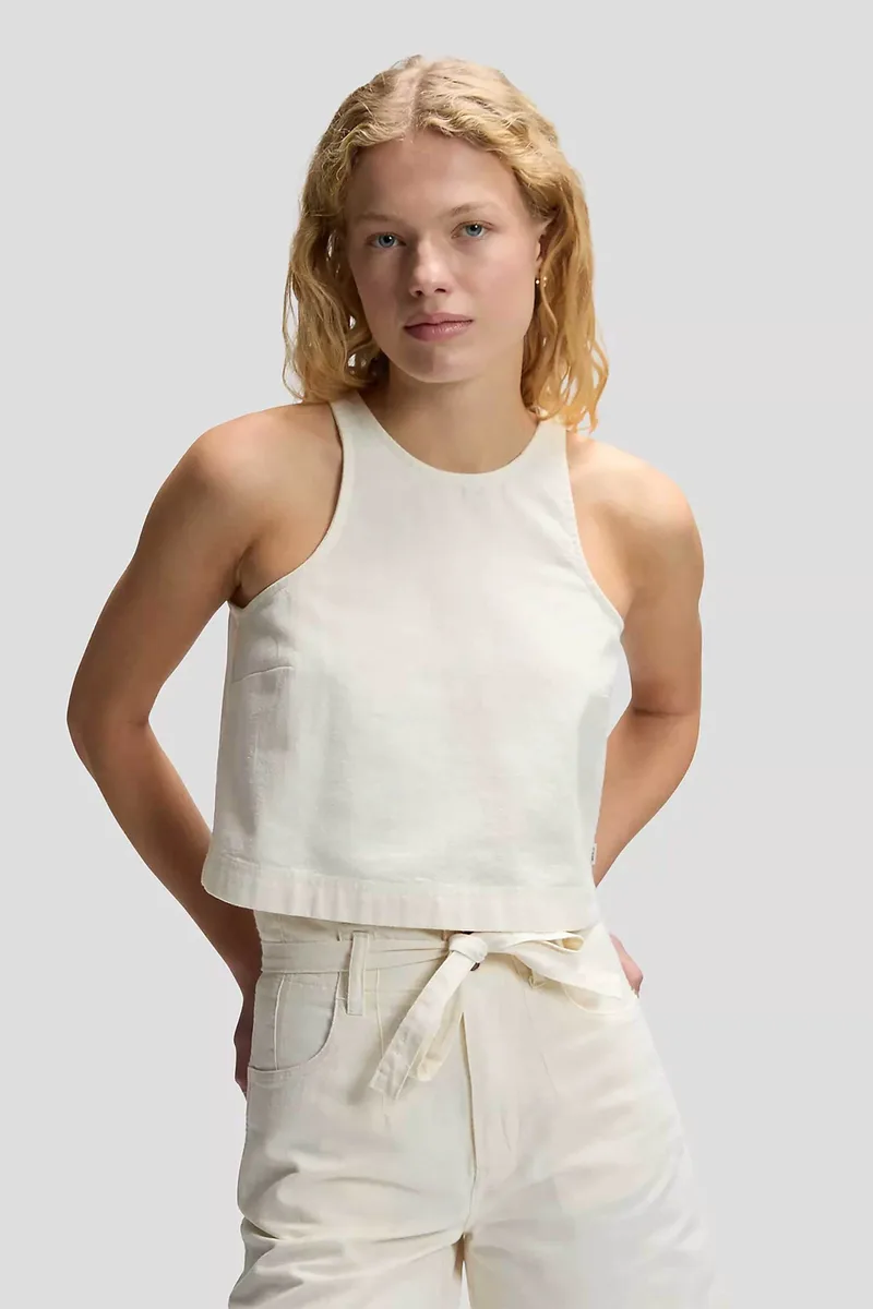 Lee® γυναικείο denim τοπ Boxy Fit - 112378260 Υπόλευκο