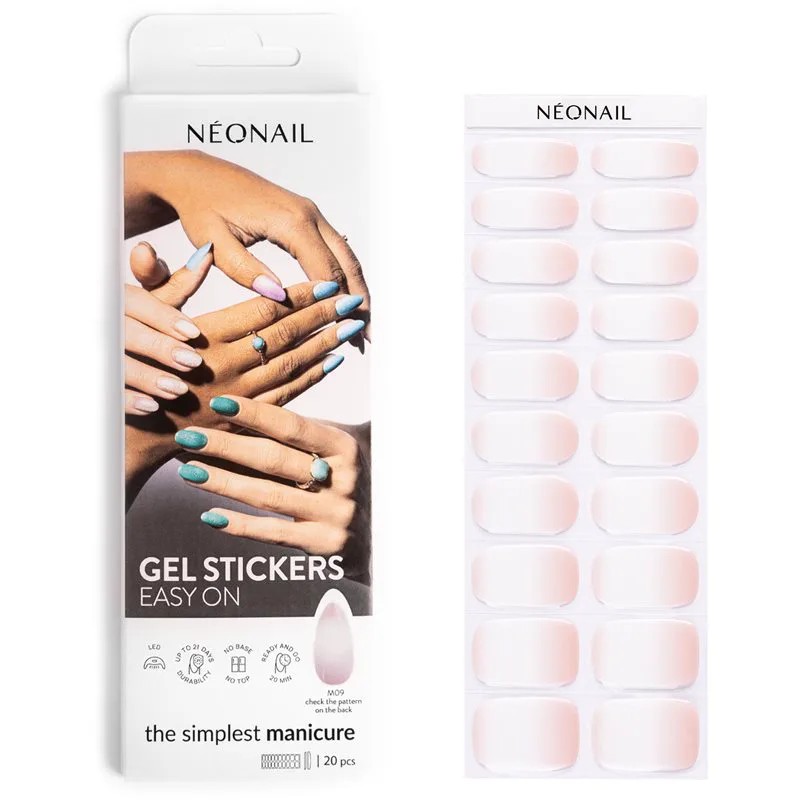 NEONAIL Easy On Gel Stickers Αυτοκόλλητα νυχιών με χρήση λάμπας UV/LED απόχρωση M09 20 τμχ