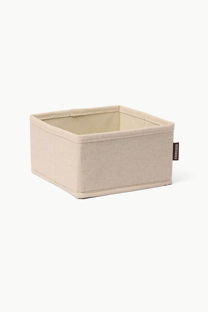 Coincasa υφασμάτινο κουτί αποθήκευσης 18 x 18 x 10 cm - 006813905 Μπεζ