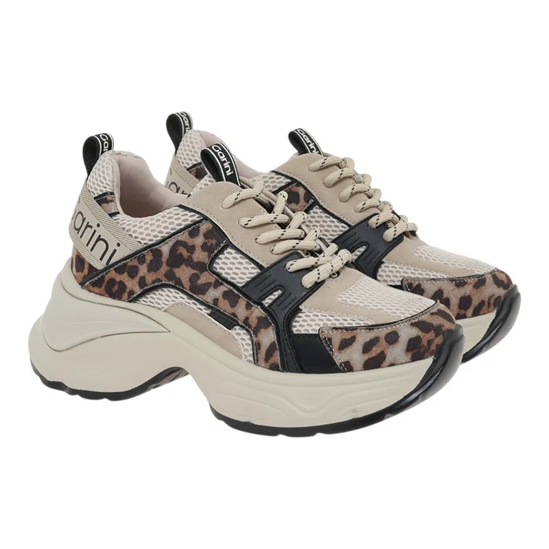Renato Garini Γυναικεία Παπούτσια Sneakers 245-19R Μπέζ Λεοπάρ W119R2453F42