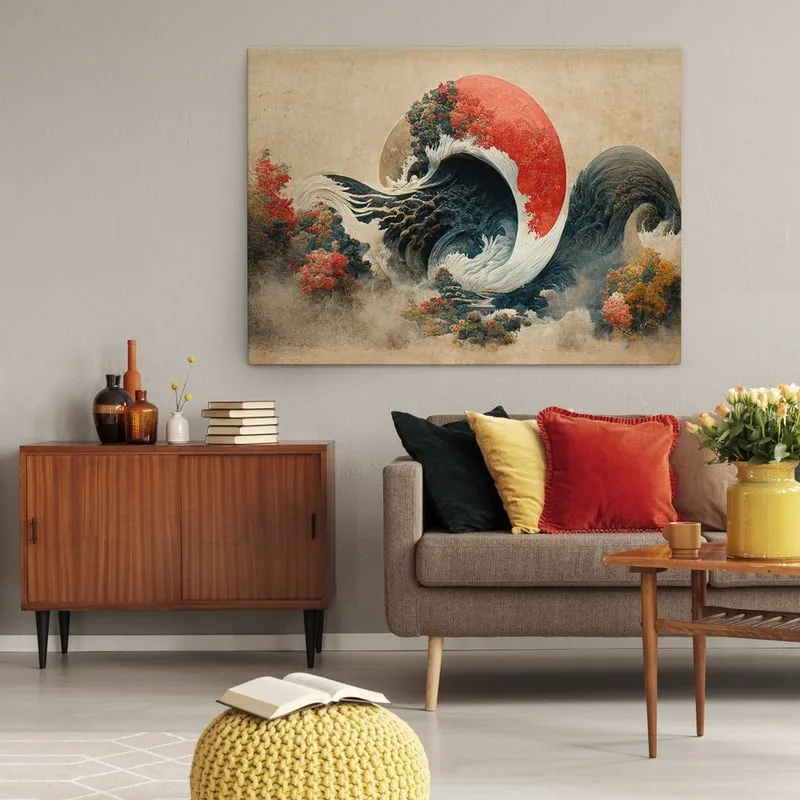Πινακας σε καμβά JAPANESSE STYLE WAVE