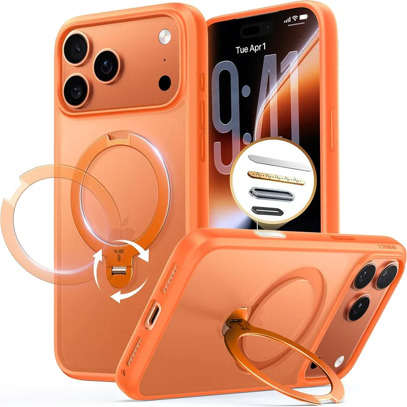 Θήκη Torras Ostand Spin MagSafe Energy Πορτοκαλί iPhone 17 Pro Max