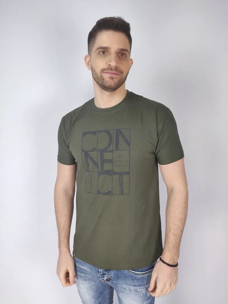 Everbest T-Shirt Με Στάμπα Logo. - Πράσινο - 19241
