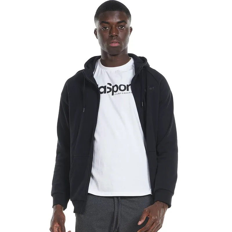 MEN'S FLEECE FULL ZIP HOODIE 073123 BLACK