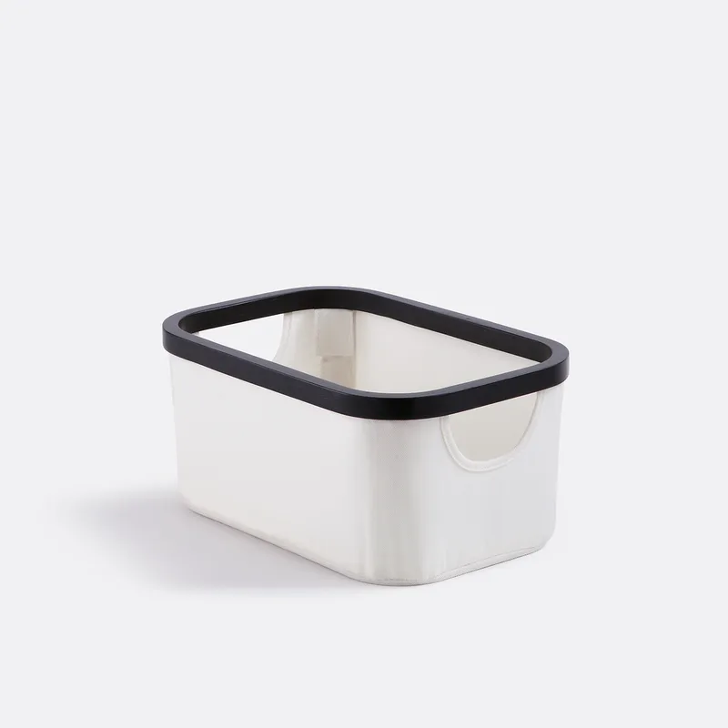 Μαύρο και λευκό καλάθι αποθήκευσης Μ20xΠ30xΥ14cm