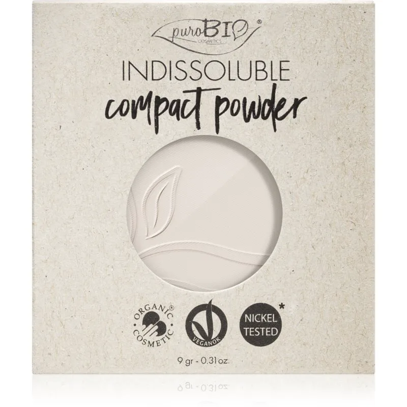 puroBIO Cosmetics Indissouble συμπαγής πούδρα ανταλλακτικό απόχρωση T00 9 γρ