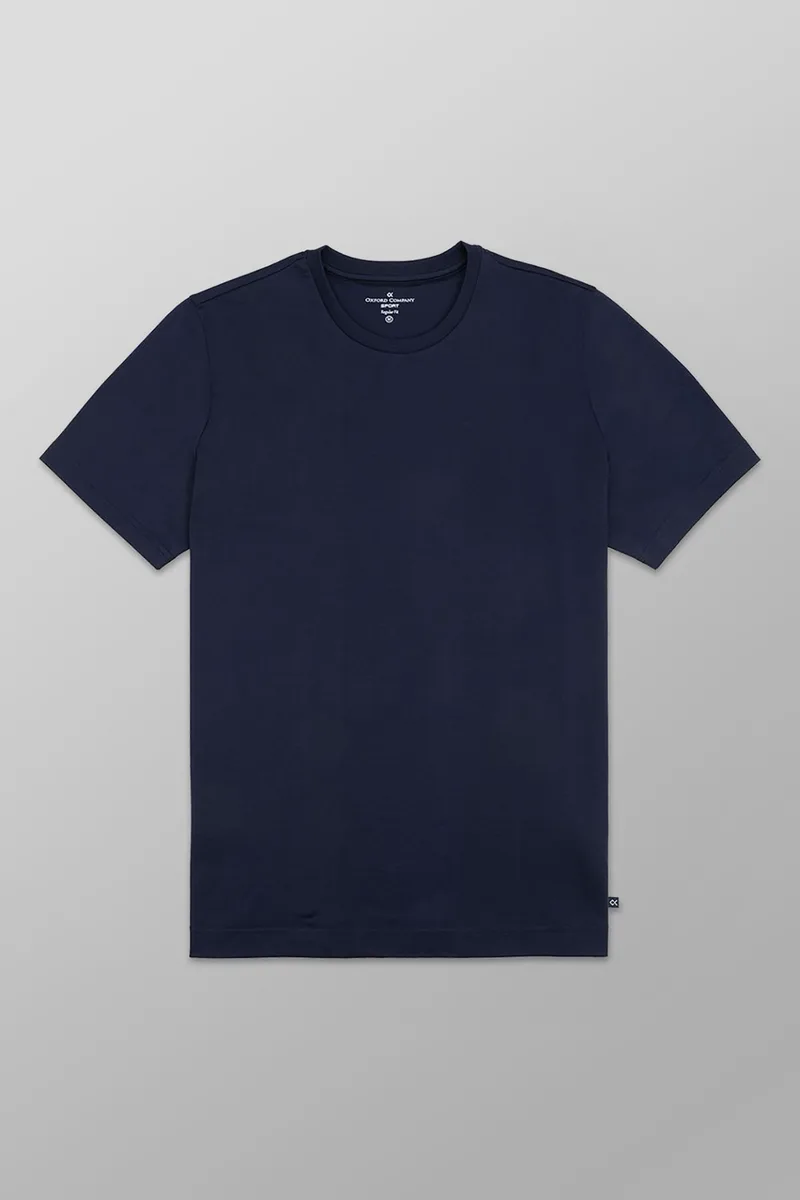 Oxford Company ανδρικό T-shirt μονόχρωμο Regular Fit - K310-MZ20.17 Μπλε Σκούρο