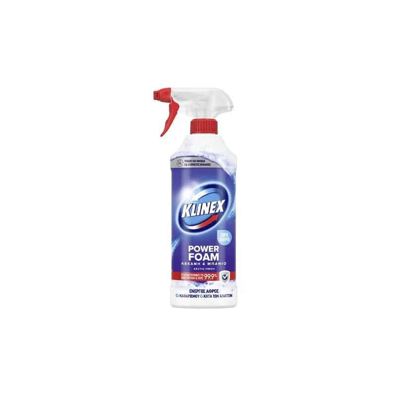 Klinex Καθαριστικό Spray Αφρού Για Καθαρισμό Μπάνιου Arctic 435ml