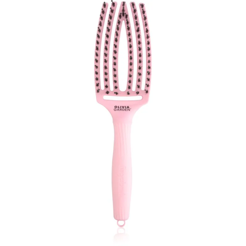 Olivia Garden Fingerbrush ThinkPink Boar & Nylon Jaipur Rose βούρτσα για τα μαλλιά 1 τμχ