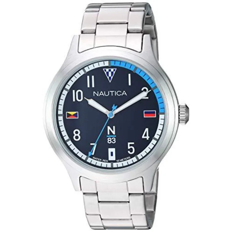 Ρολόι Ανδρικό Ασημί Stainless Steel NAUTICA κωδ NAPCFS907