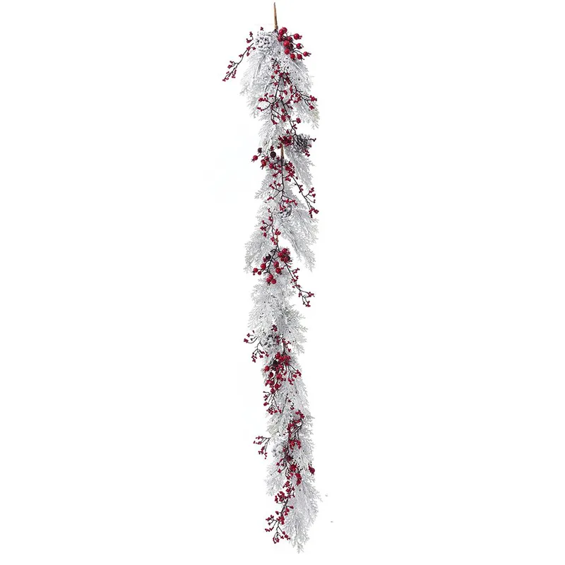 Χριστουγεννιάτικη Γιρλάντα Χιονισμένη Με Berries 180εκ. iliadis 81630 (Χρώμα: Κόκκινο) - Iliadis - il_81630