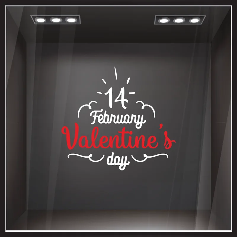 Αυτοκoλλητο Βιτρίνας 14 FEBRUARY