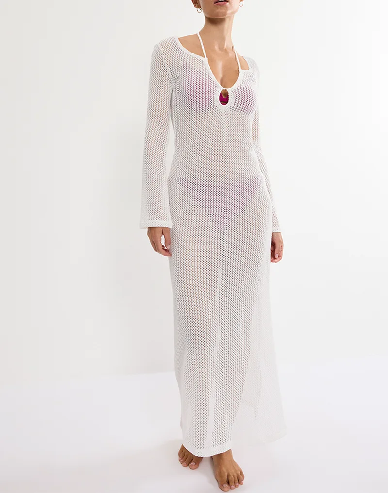 TRIUMPH Beach MyWear Crochet Long Dress LSL 10226469-00GZ White
