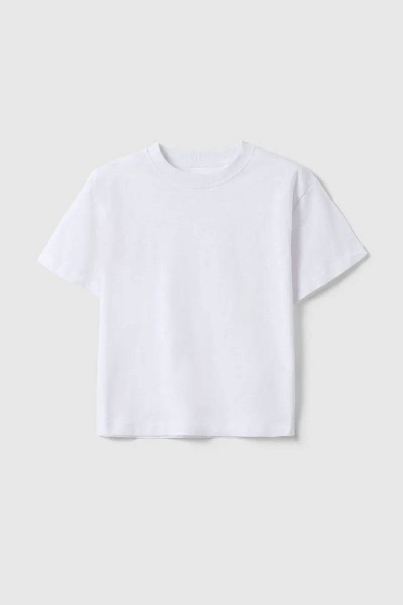 OVS παιδικό T-shirt μονόχρωμο Οversized Fit - 002573694 Λευκό
