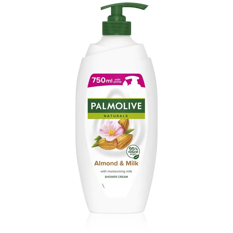 Palmolive Naturals Almond κρεμώδες τζελ για ντους με λάδι αμύγδαλου με αντλία 750 ml