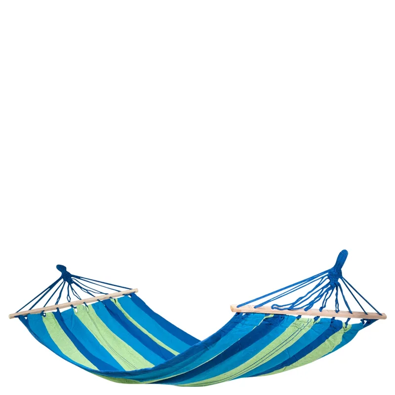 Αιώρα Summer Club Polycanvas με Ξύλινα Στηρίγματα Ριγέ 200x80cm Ριγε Μπλε 13317