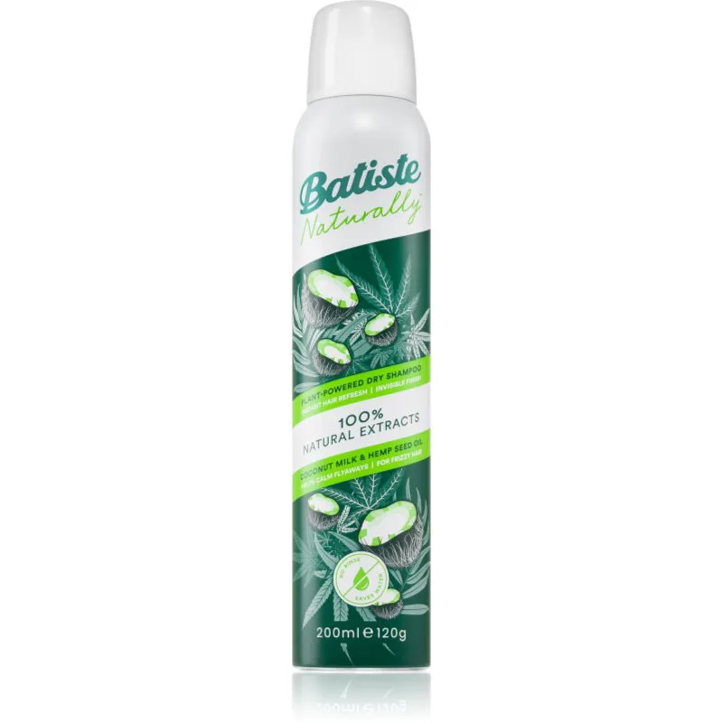 Batiste Naturally Coconut & Hemp ξηρό σαμπουάν για απορρόφηση του περιττού σμήγματος 200 ml