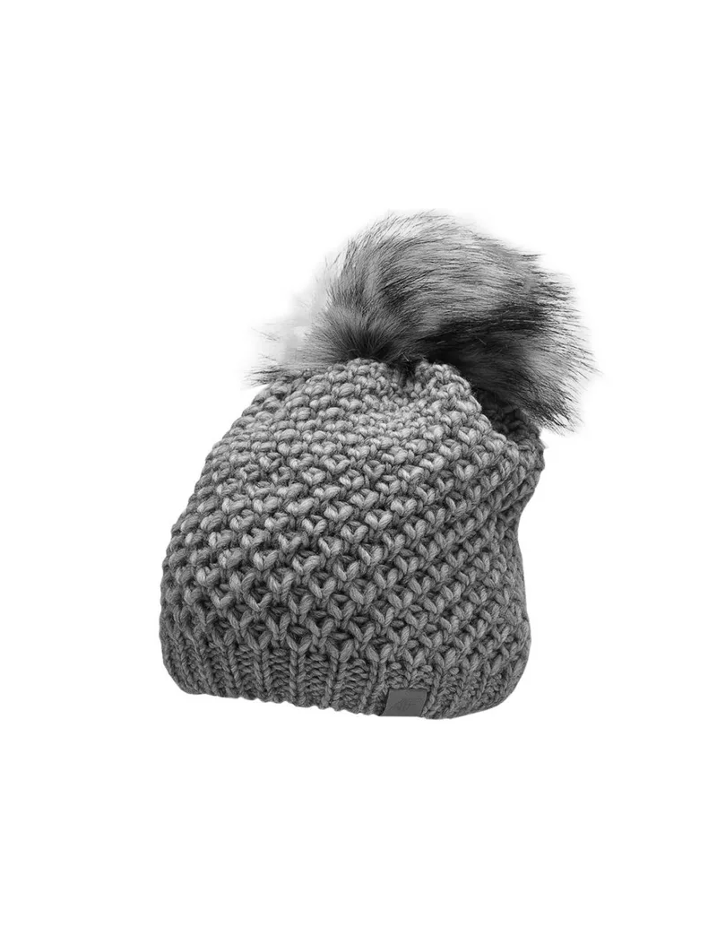 4F Pom Pom Beanie Ανδρικός Σκούφος Πλεκτός σε Γκρι χρώμα H4Z22-CAD014-25M