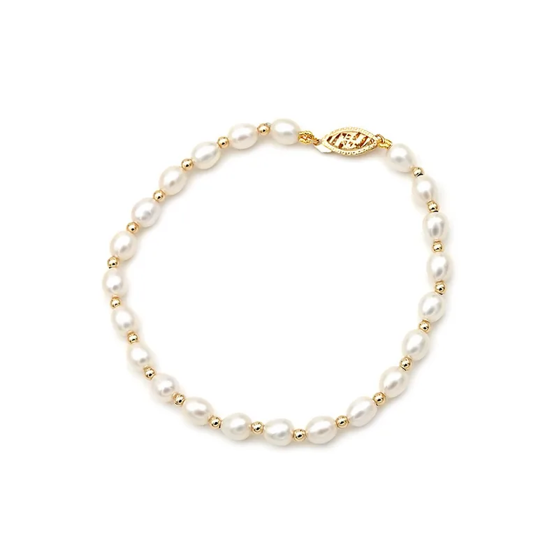 Βραχιόλι Μαργαριτάρια Fresh Water Pearl 5×7mm K14