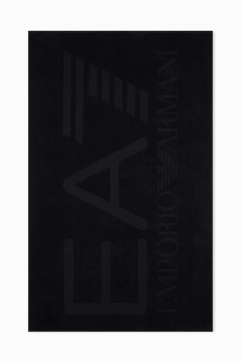 EA7 unisex πετσέτα θαλάσσης με λογότυπο - 7X000678AF21260 Μαύρο