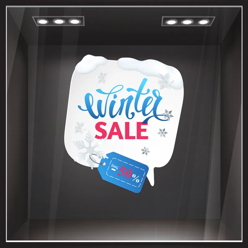 Αυτοκoλλητο Εκπτωσεων WINTER SALE BUBBLE TAG