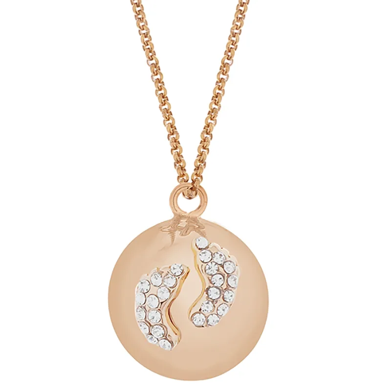 Μενταγιόν Εγκυμοσύνης Επάργυρο Babybell Glowing Πατουσάκια Ροζ Proud Mama PM-617 (Χρώμα: Ροζ-Χρυσό (Copper)) - Proud mama - PM-617