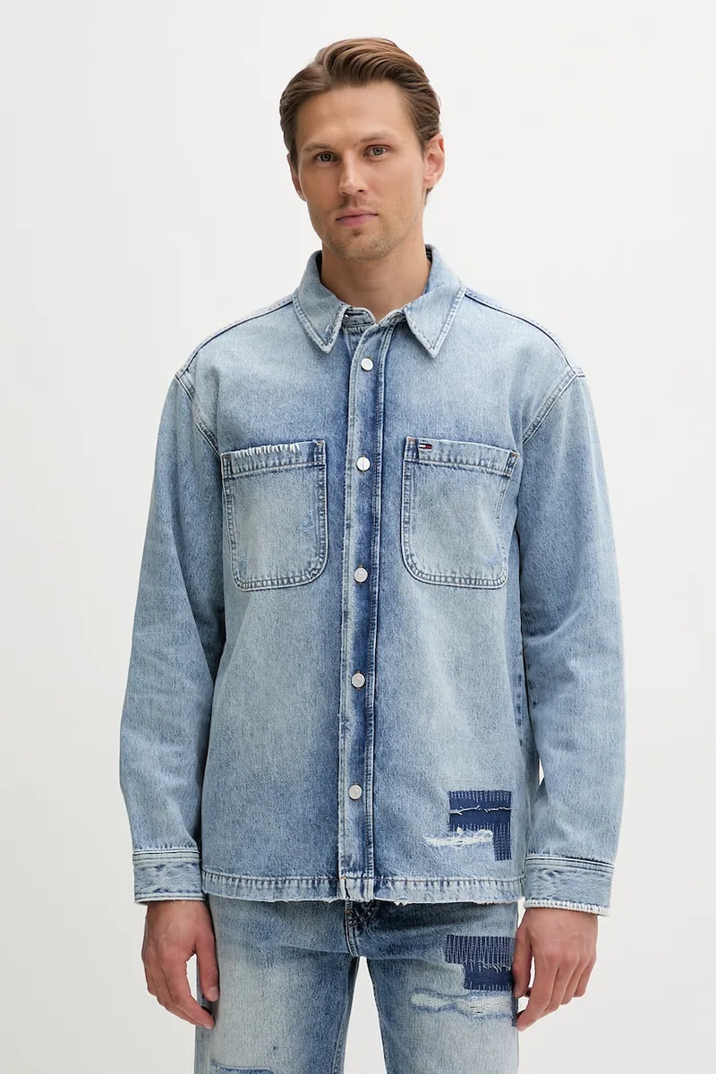 Tommy Jeans πουκάμισο ανδρικό ντένιμ