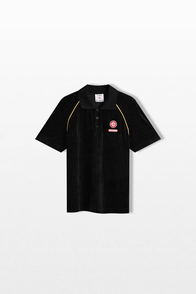 CASABLANCA Ανδρικό Μαύρο Rib Velour Raglan Polo