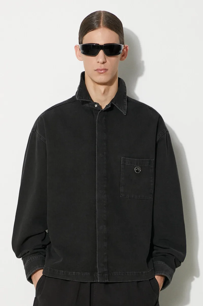 Βαμβακερό πουκάμισο AMBUSH Boxy Fit Longleeve Denim Shirt