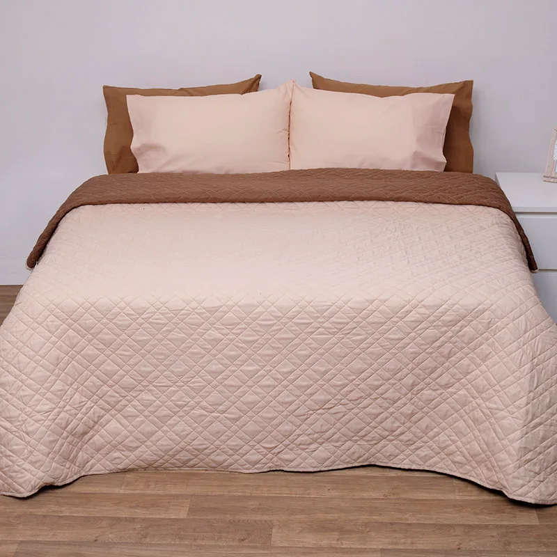 Κουβερλί Υπέρδιπλο 220X240 Viopros 5100 Μπεζ/Καφέ (220x240)