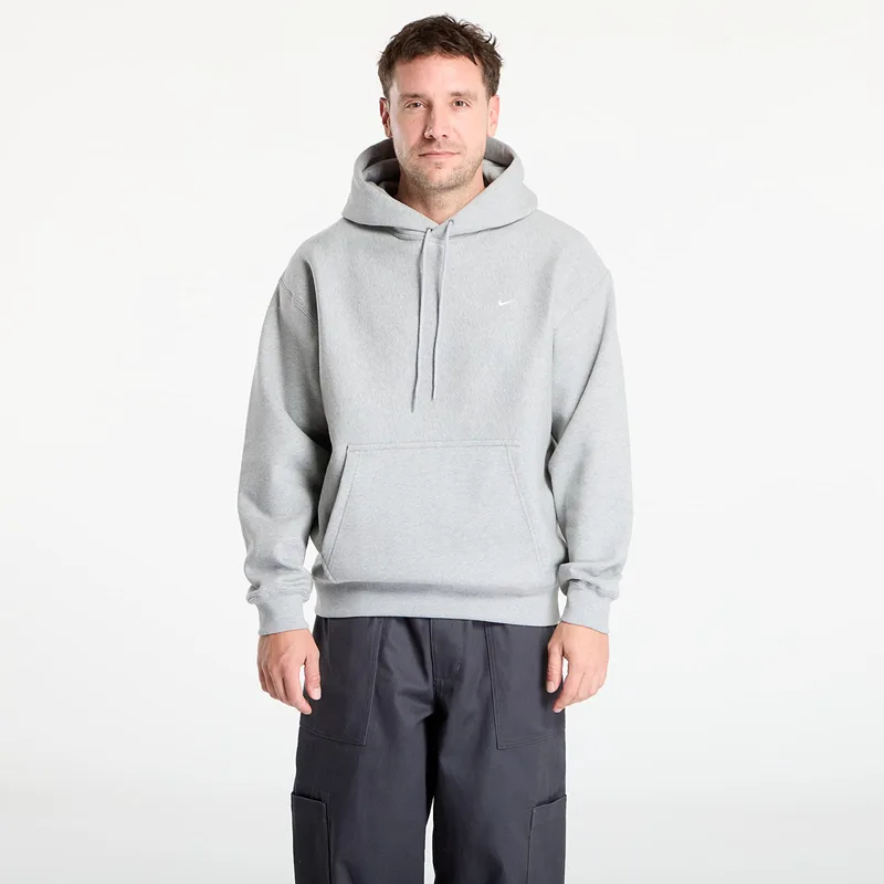 Φούτερ Nike Solo Swoosh Men's Pullover Hoodie Dk Grey Heather/ Lt Smoke Grey/ White XL