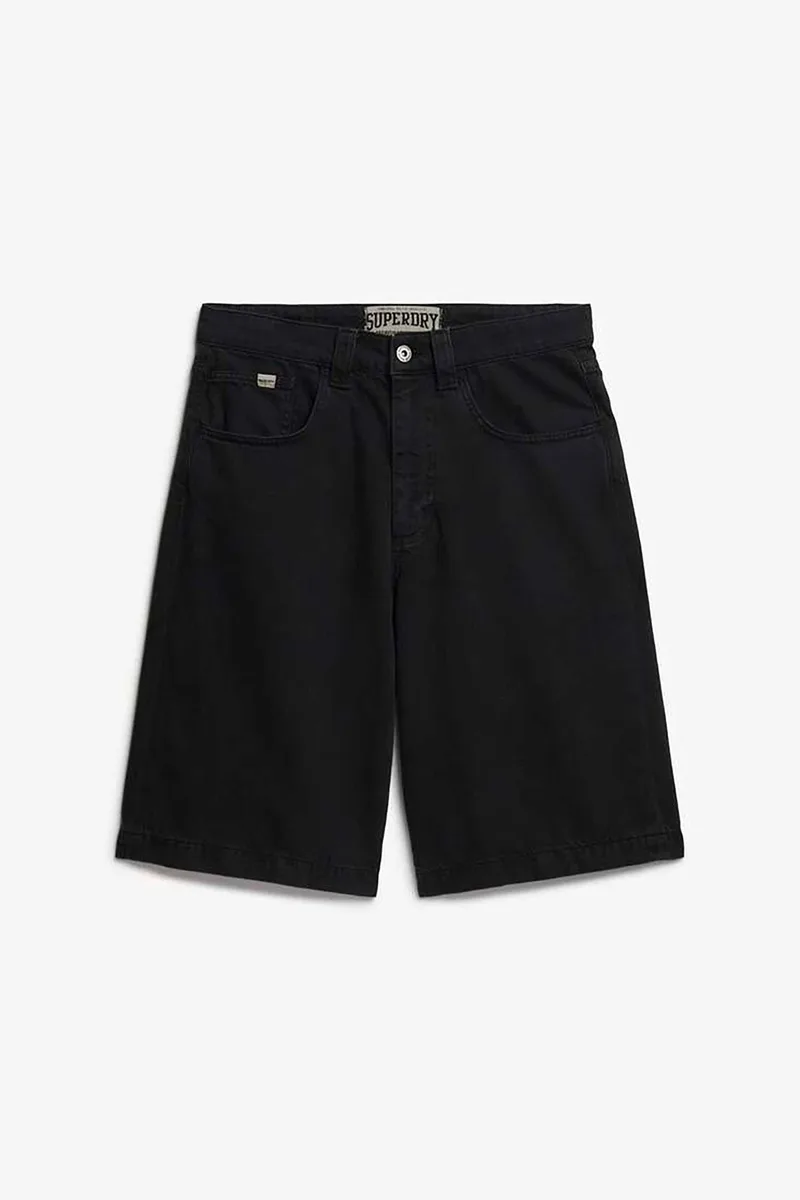 Superdry ανδρική βερμούδα chino πεντάτσεπη Oversized Fit "5 Pocket Twill" - M7110496A Μαύρο