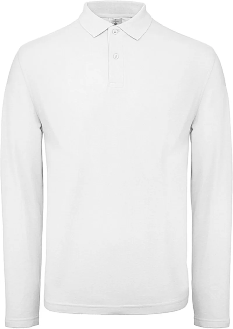 Ανδρική Μπλούζα Polo Μακρυμάνικη ID.001 LSL B & C PUI12 White