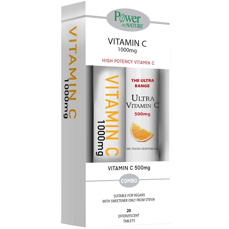 Power Health Promo Vitamin C 1000mg, 20 Effer.tabs & Ultra Vitamin C 500mg, 20 Effer.tabs