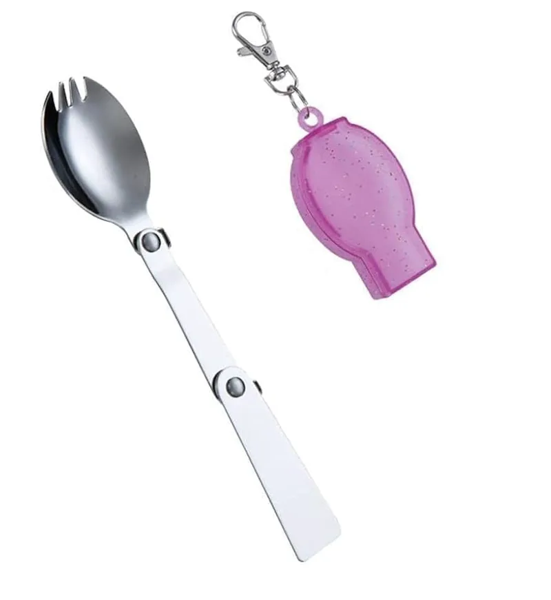 Spork on The Go - Αναδιπλούμενο Κουταλοπίρονο σε Θήκη/Μπρελόκ - Ροζ
