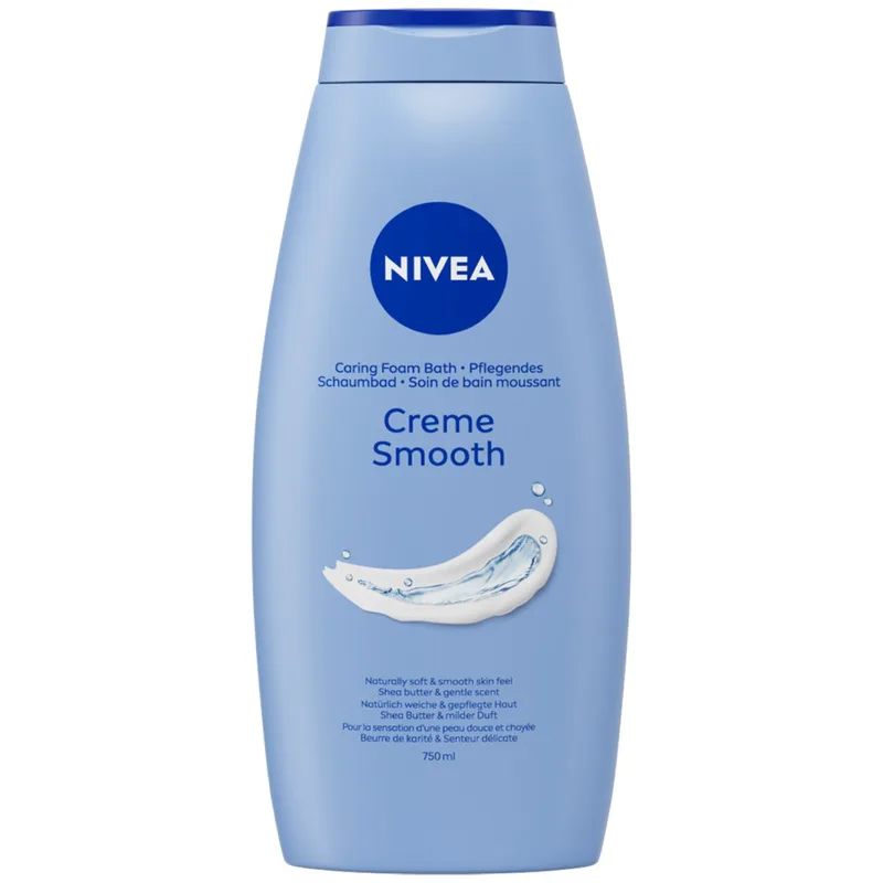 Nivea Cream Smooth Foam Bath Κρεμώδες Αφρόλουτρο Εμπλουτισμένο με Βιταμίνες & Βούτυρο Καριτέ 750ml