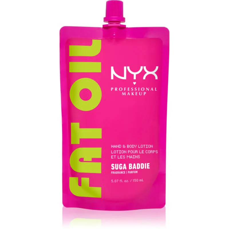 NYX Professional Makeup Fat Oil Body ενυδατικό γαλάκτωμα για χέρια και σώμα με άρωμα Suga Baddie 150 ml