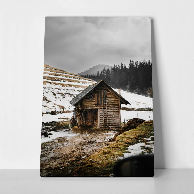 Πίνακας σε Καμβά RUSTIC FARMHOUSE WOODEN CABIN 3
