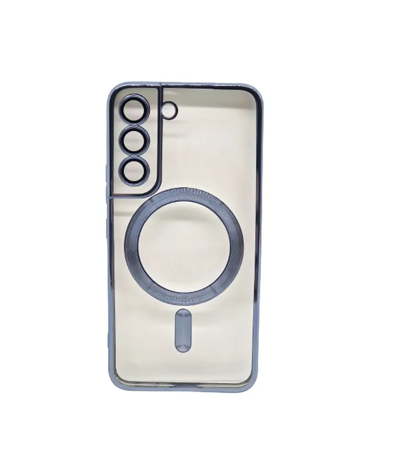 Magsafe Back Cover Σιλικόνης Διάφανο/Γαλάζιο (Galaxy S22)