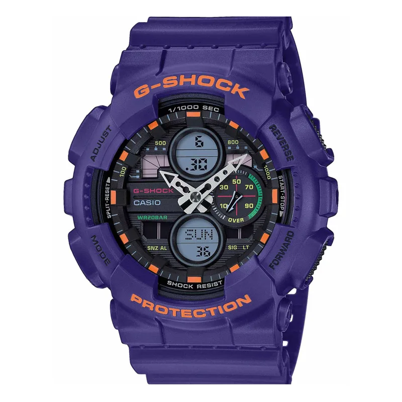 CASIO G-SHOCK Anadigi Purple Rubber Strap GA-140-6AER