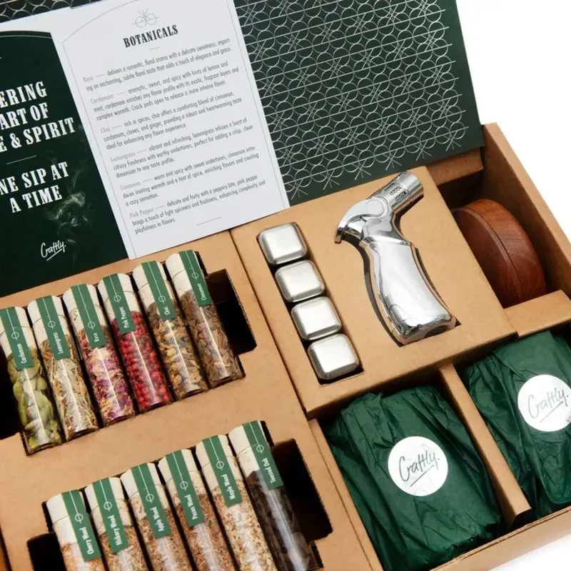 Σετ Καπνίσματος Ουίσκι Craftly Premium Whiskey Smoker Kit με 2 x Γυάλινα Ποτήρια / 4 x Πέτρες Ουίσκι / Φλόγιστρο & Ξύλινο Καπνιστήρα (4260680271190)