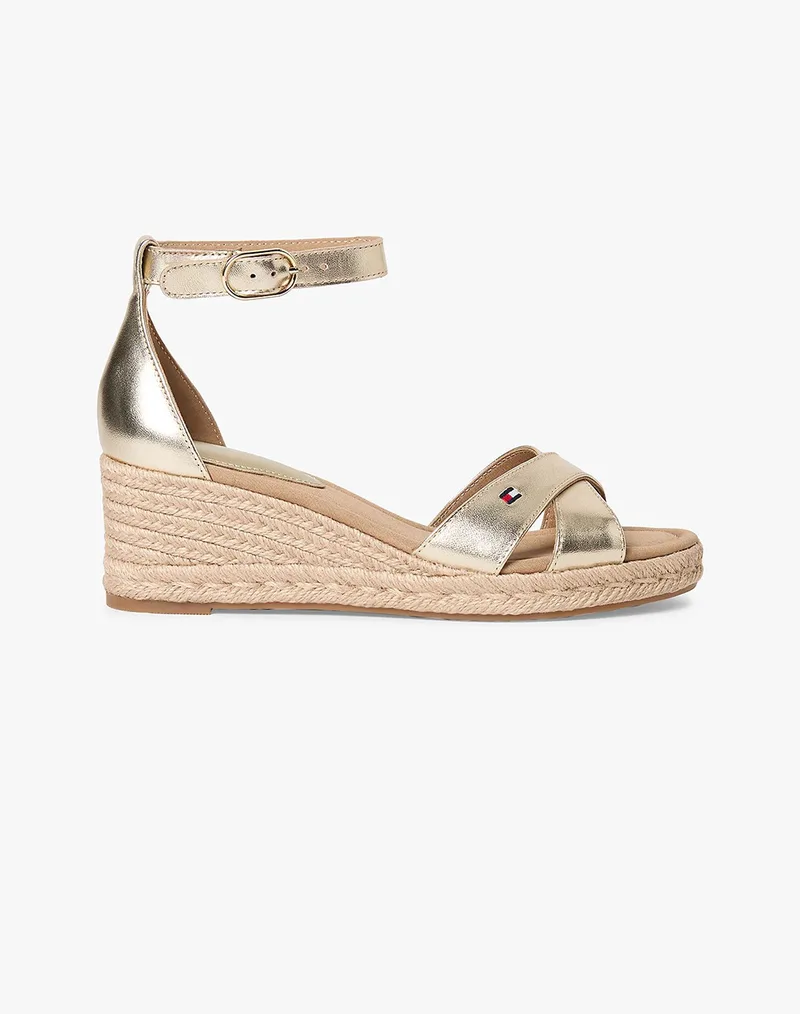 TOMMY HILFIGER MID WEDGE ESPAD X CROSS GOLD FW0FW09333-0HS Χρυσό